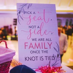 Wedding ceremony sign